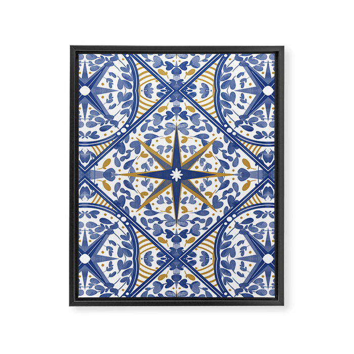 Intricate nature circular tiles B24 Framed Canvas Print Gallery Image 1