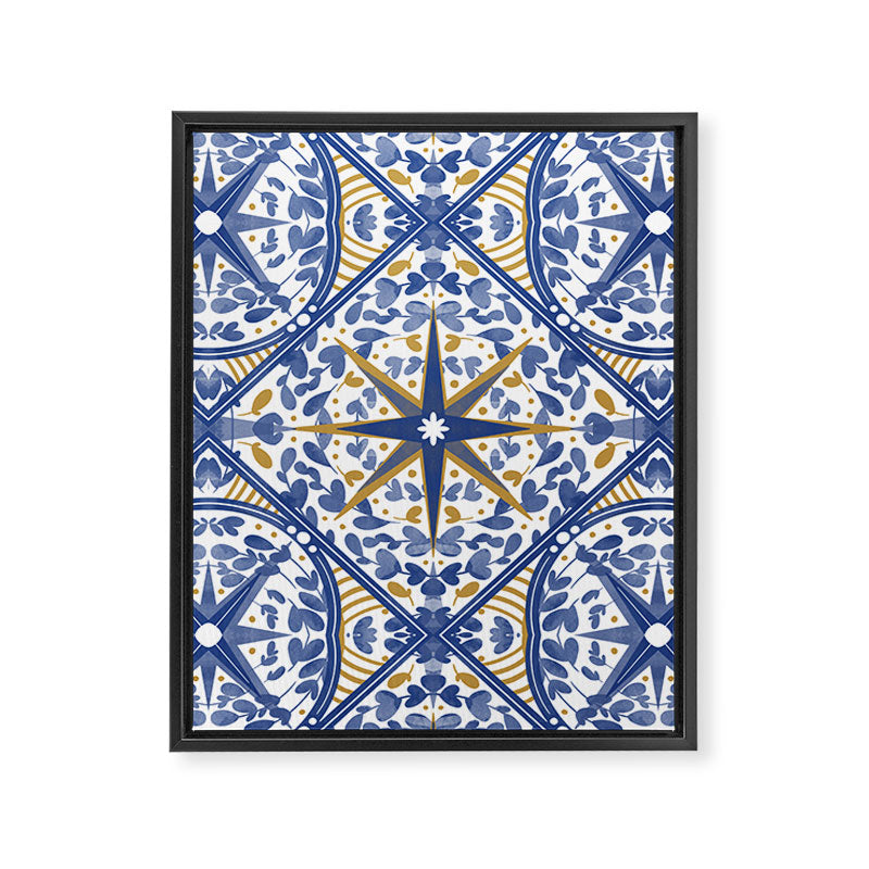 Intricate nature circular tiles B24 Framed Canvas Print Gallery Image 8