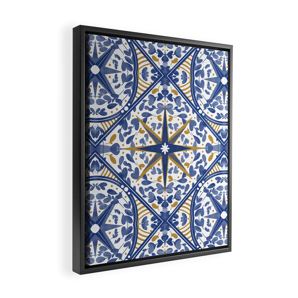 Intricate nature circular tiles B24 Framed Canvas Print Gallery Image 2