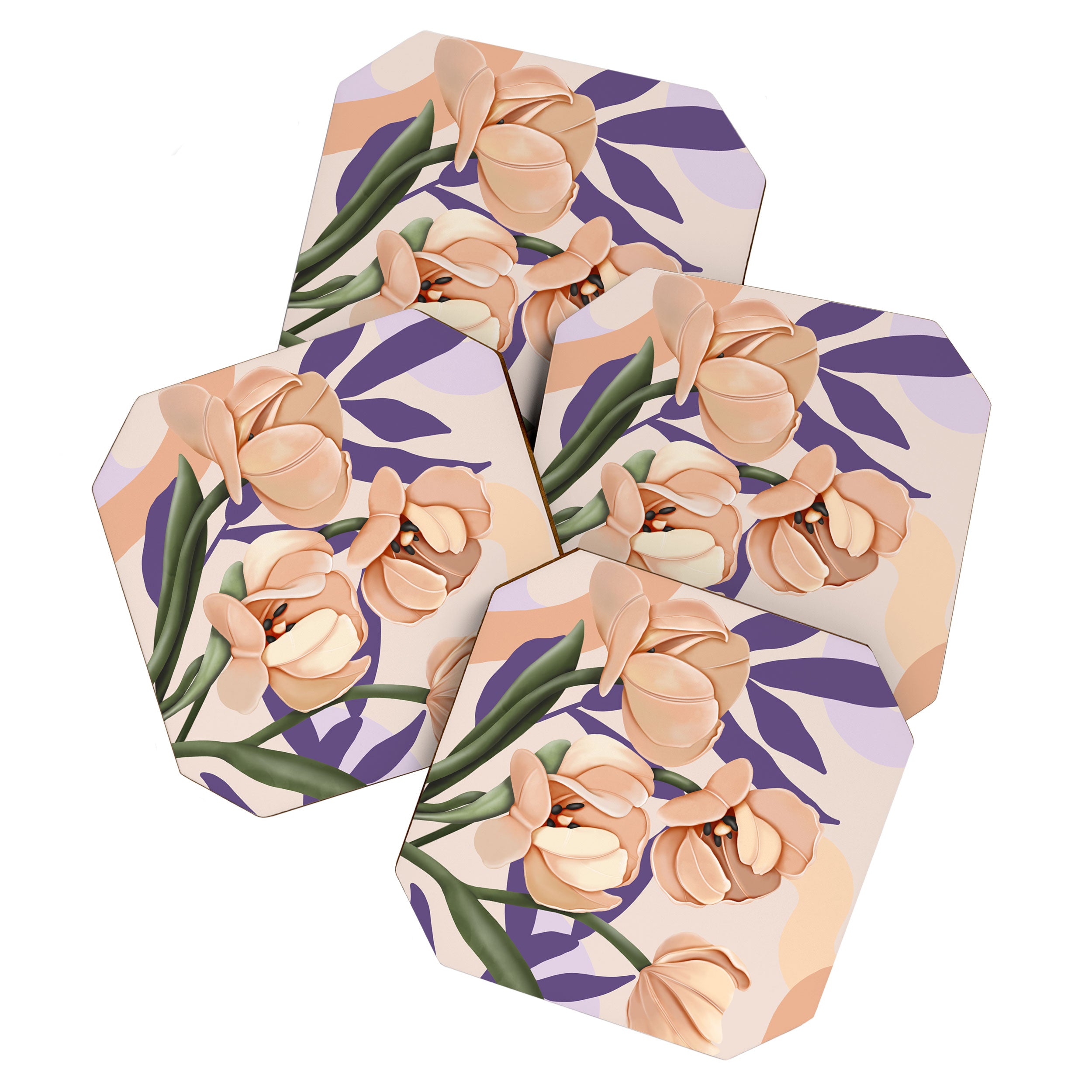 Large pink flowers MP3 Coaster Gallery Image 1