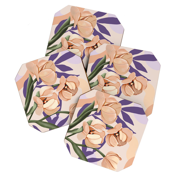 Large pink flowers MP3 Coaster Gallery Image 1