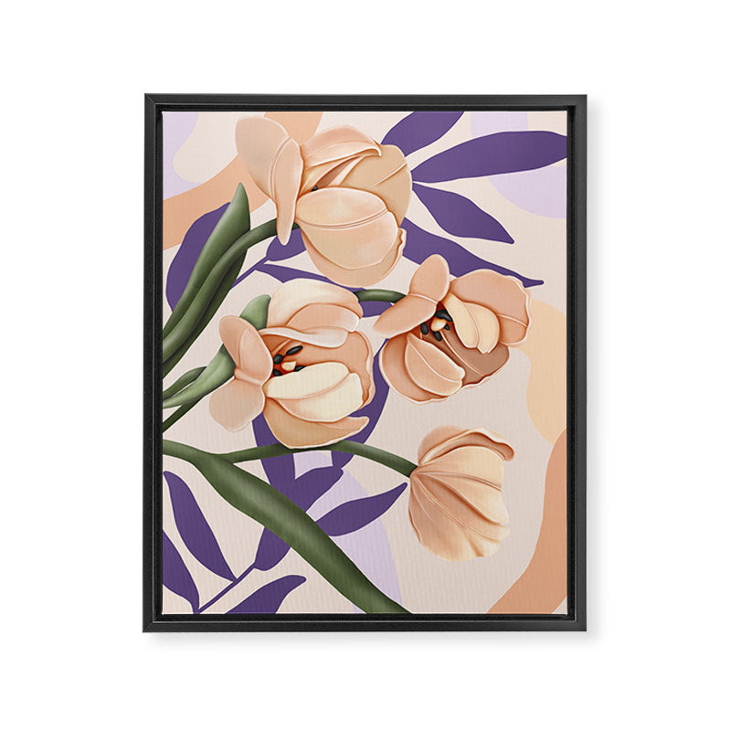 Large pink flowers MP3 Framed Canvas Print Gallery Image 8