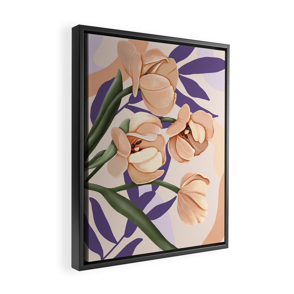 Large pink flowers MP3 Framed Canvas Print Gallery Image 2