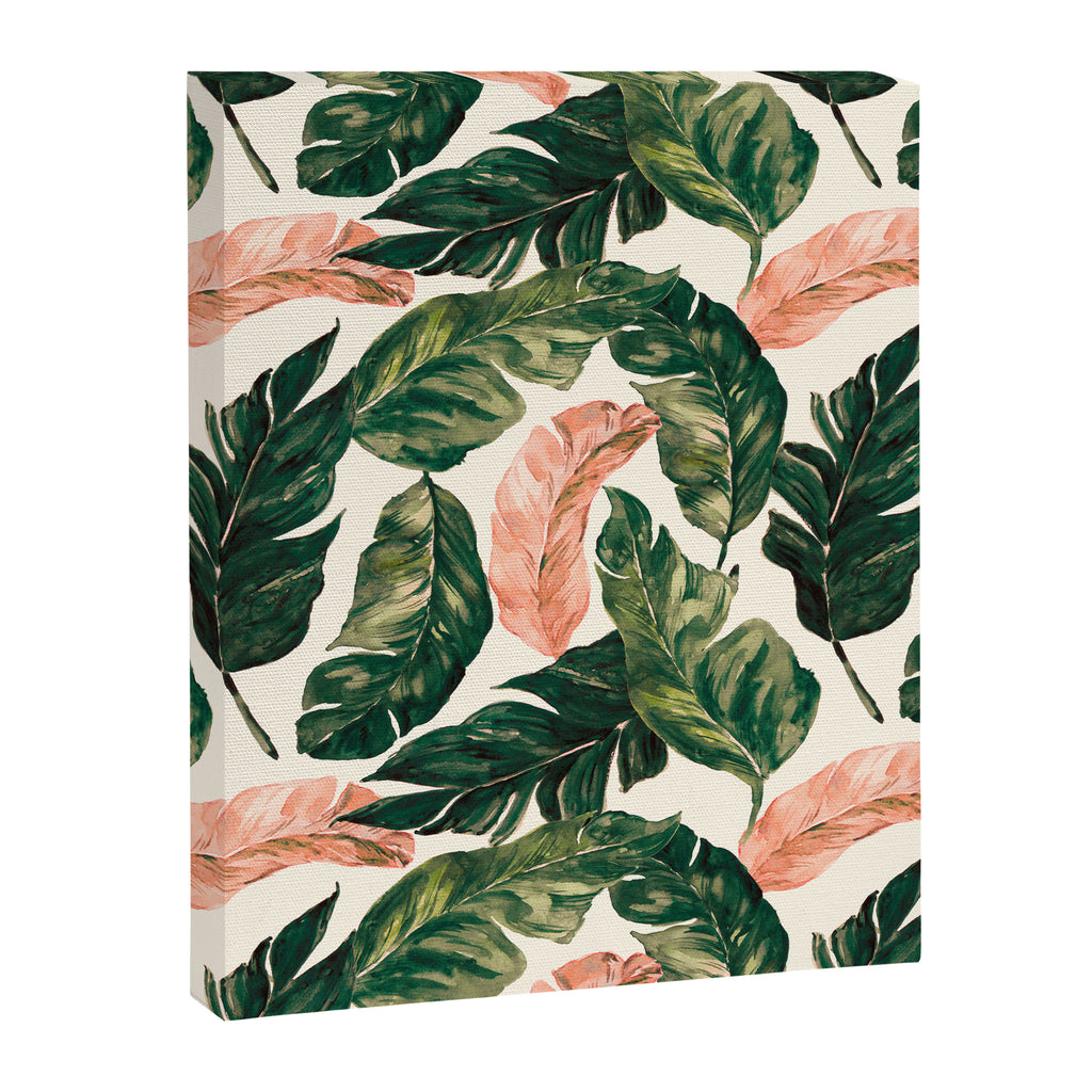 Leaf green and pink Canvas Print Gallery Image 8