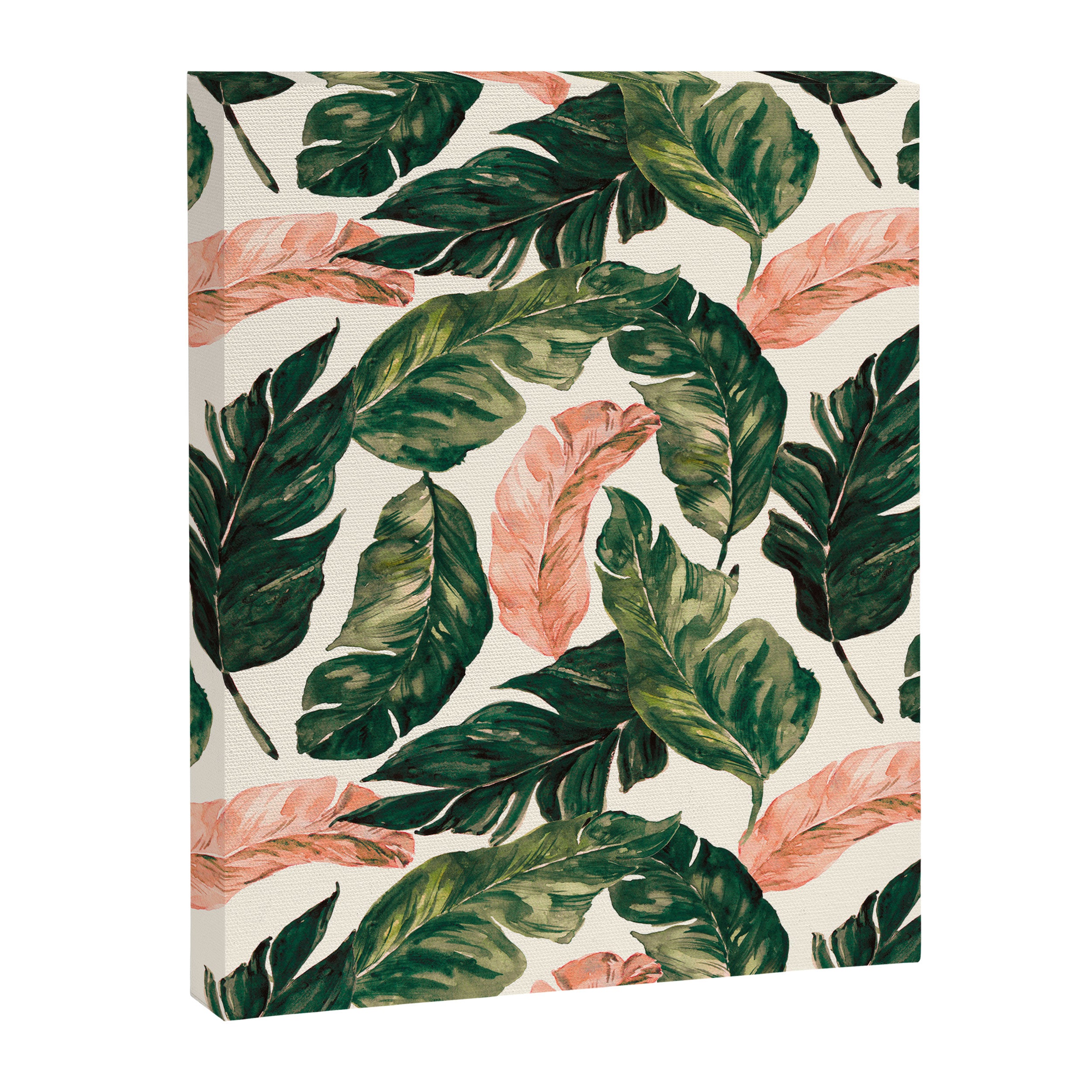 Leaf green and pink Canvas Print Gallery Image 8