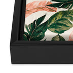 Leaf green and pink Framed Canvas Print Gallery Image 3