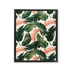 Leaf green and pink Framed Canvas Print Gallery Image 8