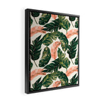 Leaf green and pink Framed Canvas Print Gallery Image 2