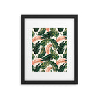 Leaf green and pink Framed Art Print Gallery Image 4