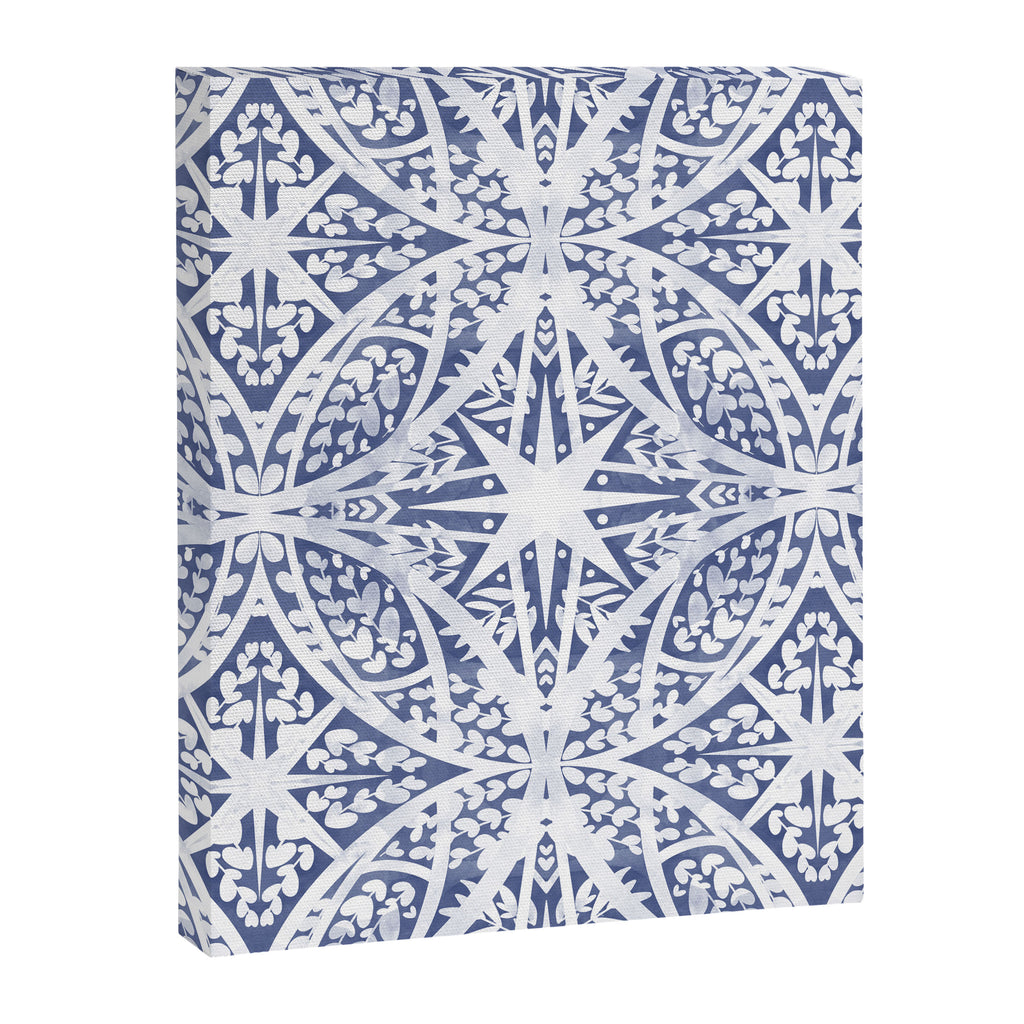 Leaves indigo fantasy tiled 4 Canvas Print Gallery Image 8
