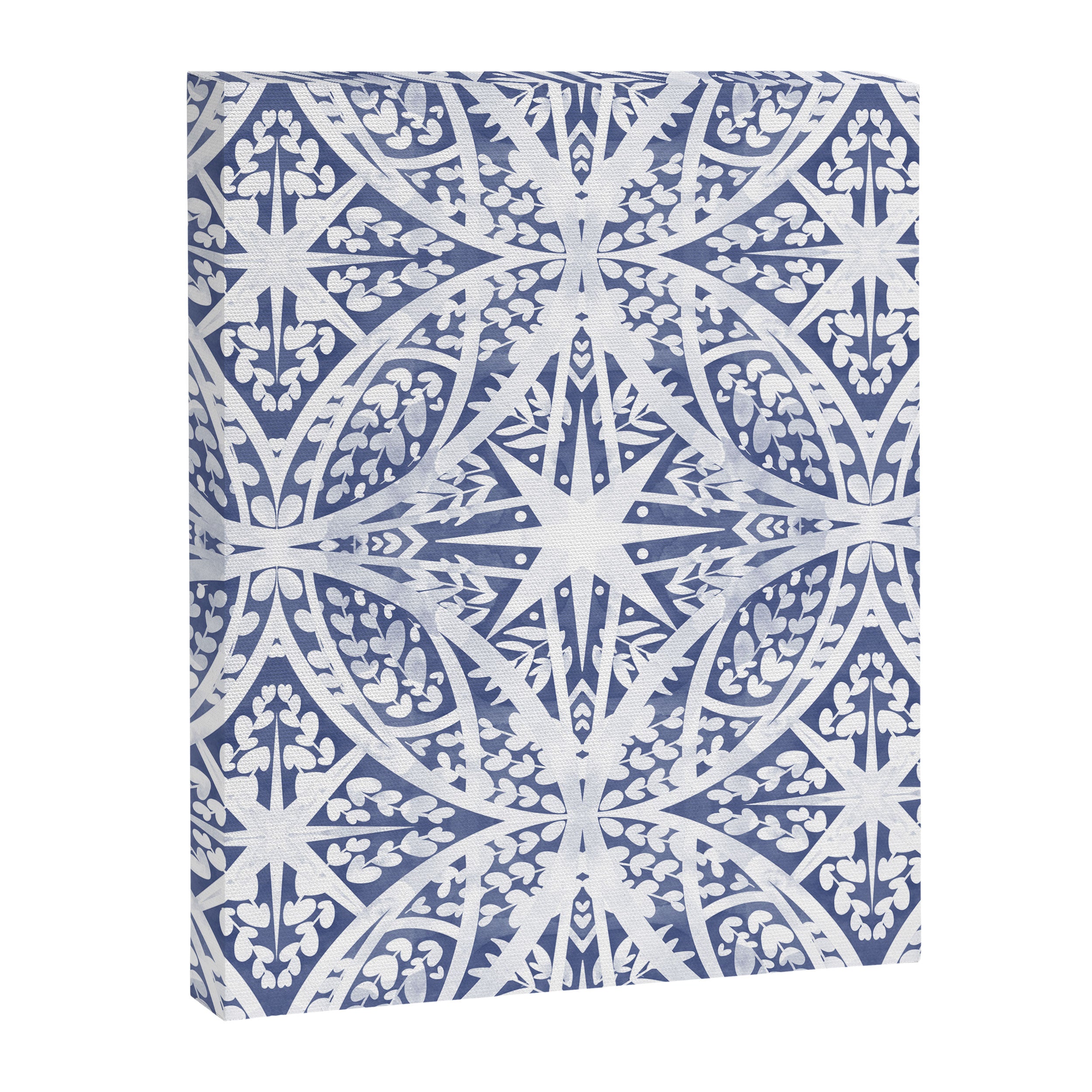 Leaves indigo fantasy tiled 4 Canvas Print Gallery Image 8