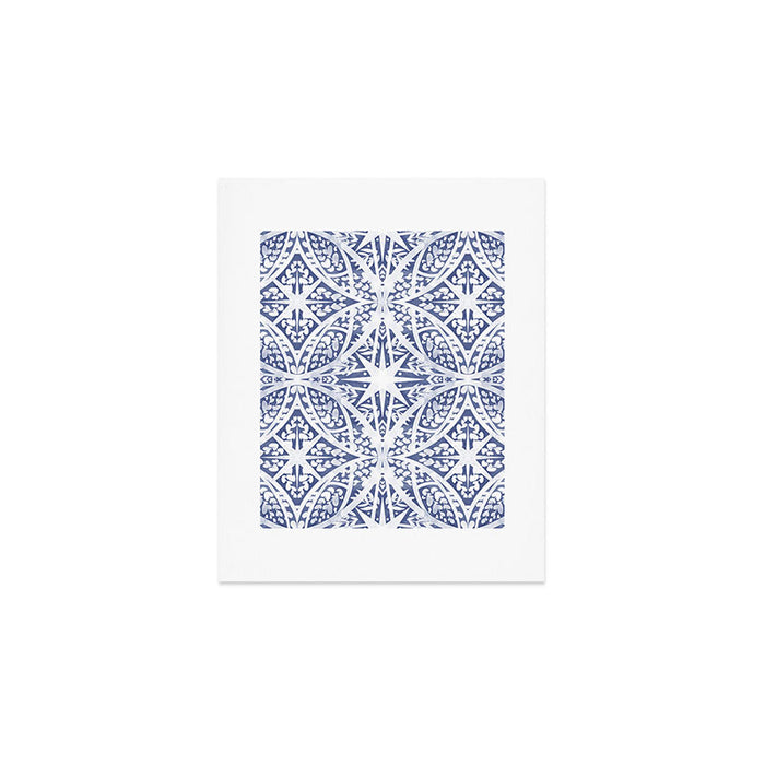 Leaves indigo fantasy tiled 4 Art Print Gallery Image 1