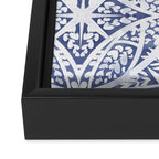Leaves indigo fantasy tiled 4 Framed Canvas Print Gallery Image 3