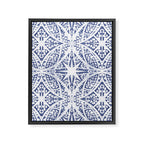 Leaves indigo fantasy tiled 4 Framed Canvas Print Gallery Image 8