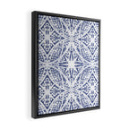 Leaves indigo fantasy tiled 4 Framed Canvas Print Gallery Image 2