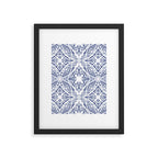 Leaves indigo fantasy tiled 4 Framed Art Print Gallery Image 6