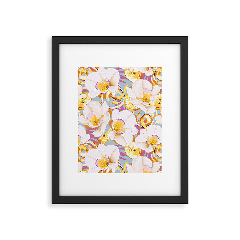 Lemons among the exotic flowers 4 Framed Art Print Gallery Image 4