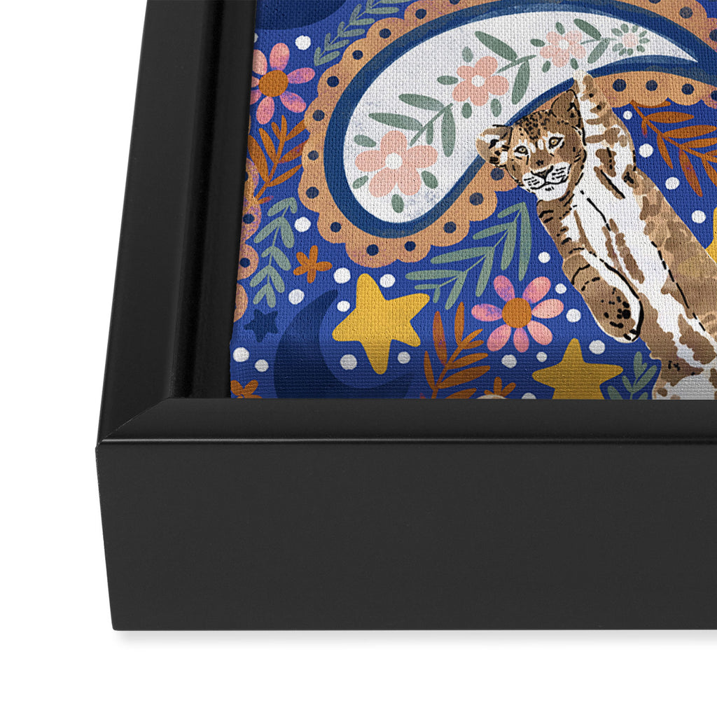 Leopard Cubs Starry Night Framed Canvas Print Gallery Image 3