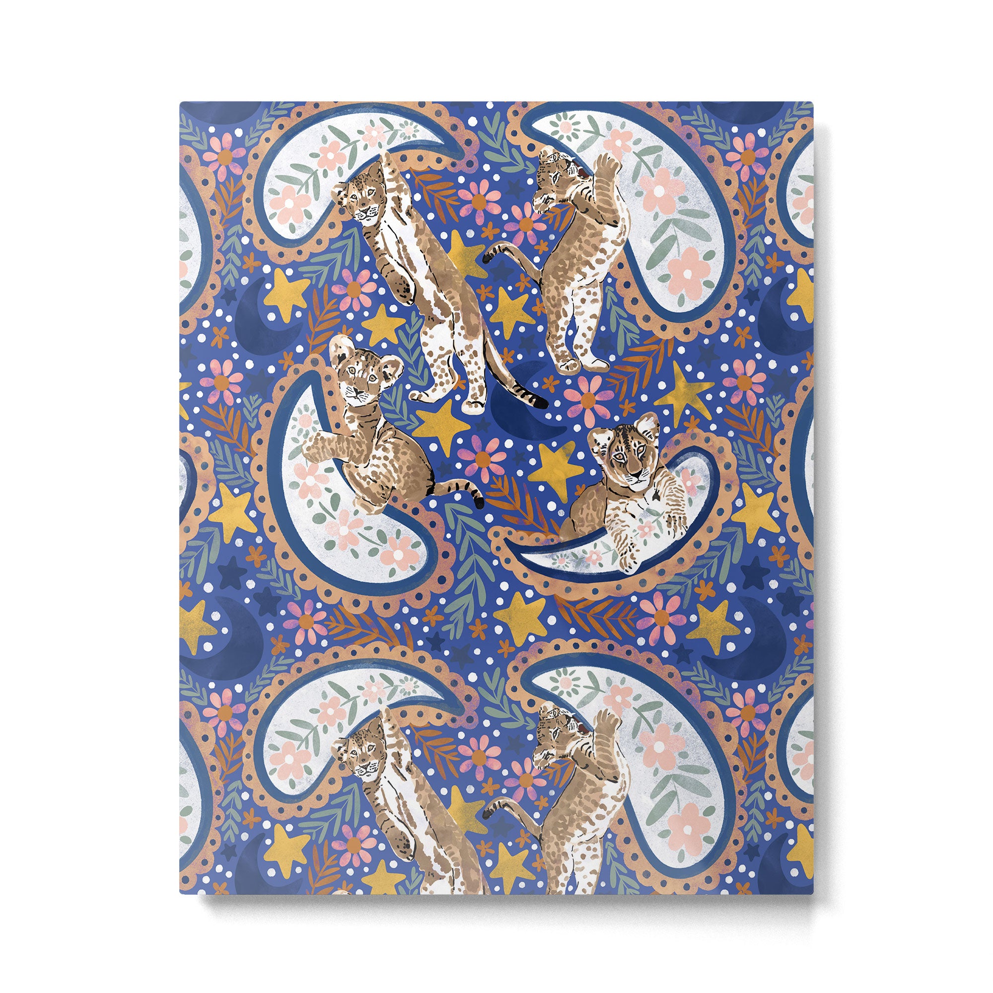 Leopard Cubs Starry Night Metal Print Gallery Image 6