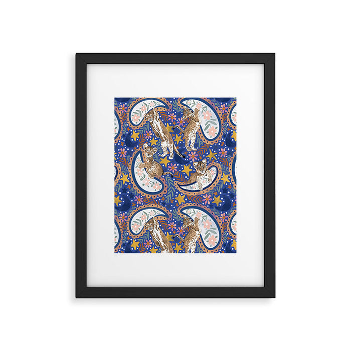 Leopard Cubs Starry Night Framed Art Print Gallery Image 1