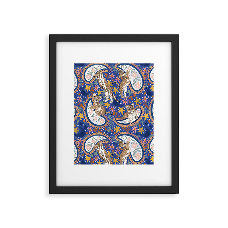 Leopard Cubs Starry Night Framed Art Print Gallery Image 6