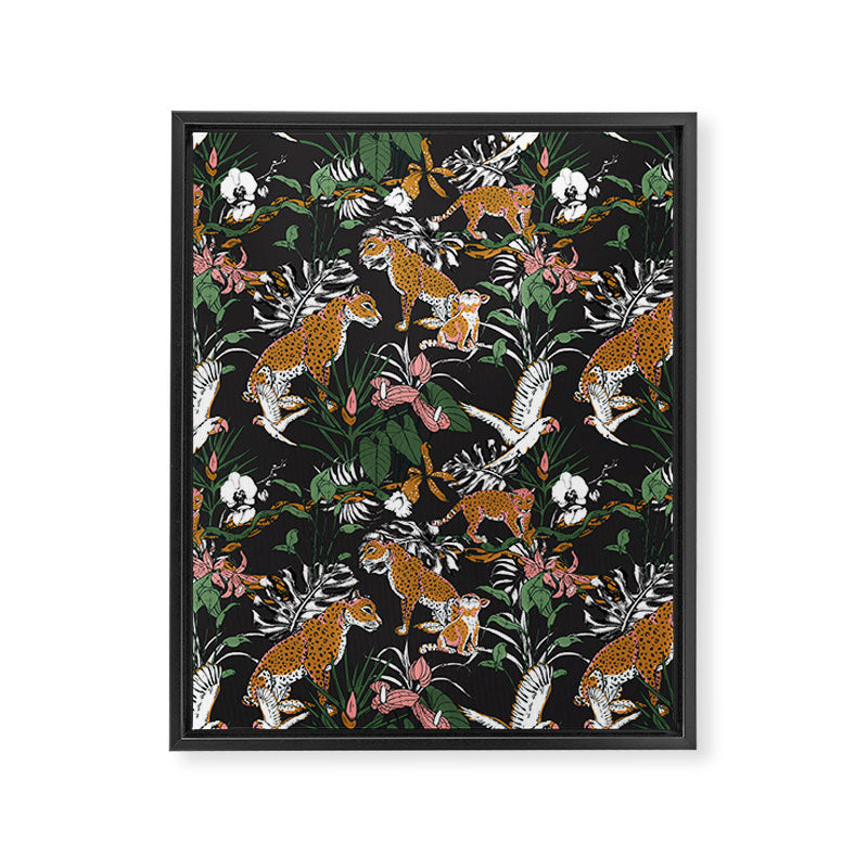Leopards at night Framed Canvas Print Gallery Image 8