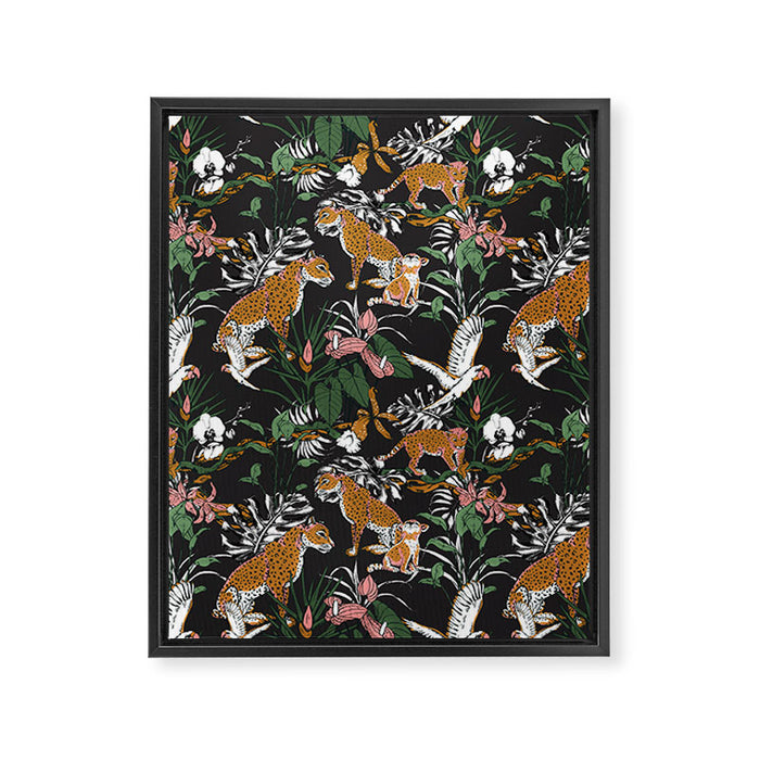 Leopards at night Framed Canvas Print Gallery Image 1