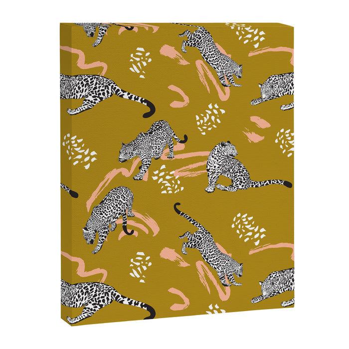 Leopards - Mustard Canvas Print Gallery Image 1