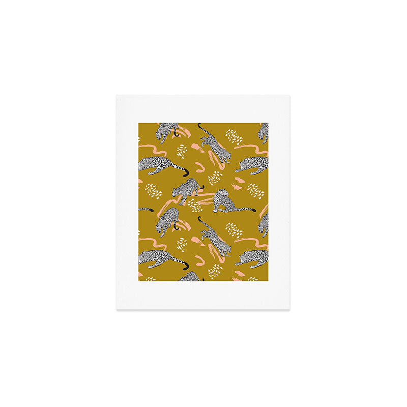Leopards - Mustard Art Print Gallery Image 1