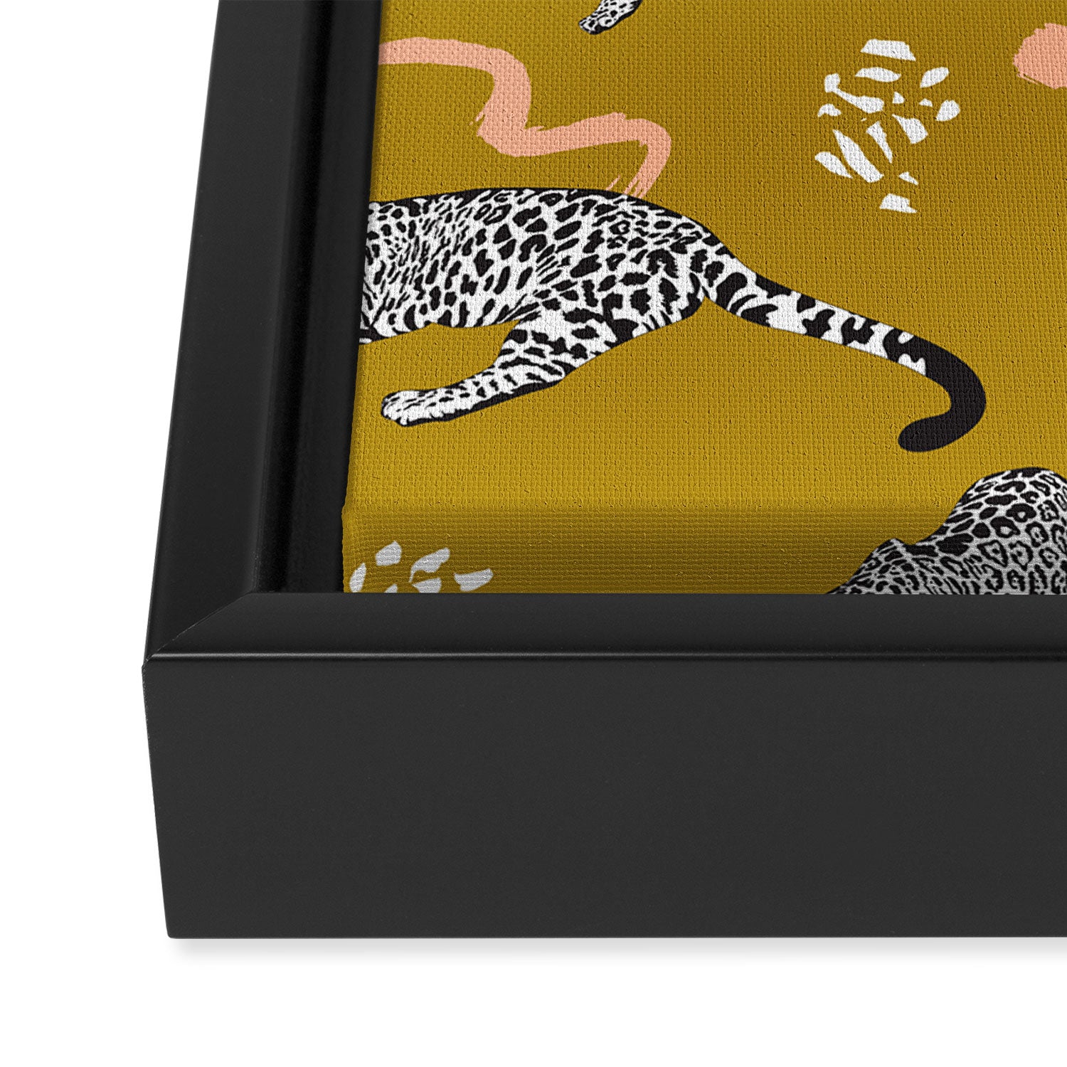 Leopards - Mustard Framed Canvas Print Gallery Image 3