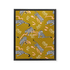 Leopards - Mustard Framed Canvas Print Gallery Image 8