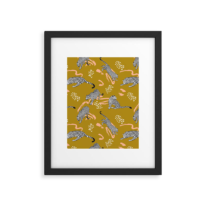 Leopards - Mustard Framed Art Print Gallery Image 6