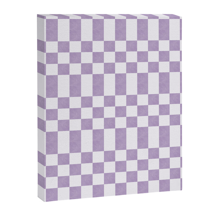 Lilac and white checkered Canvas Print Gallery Image 1