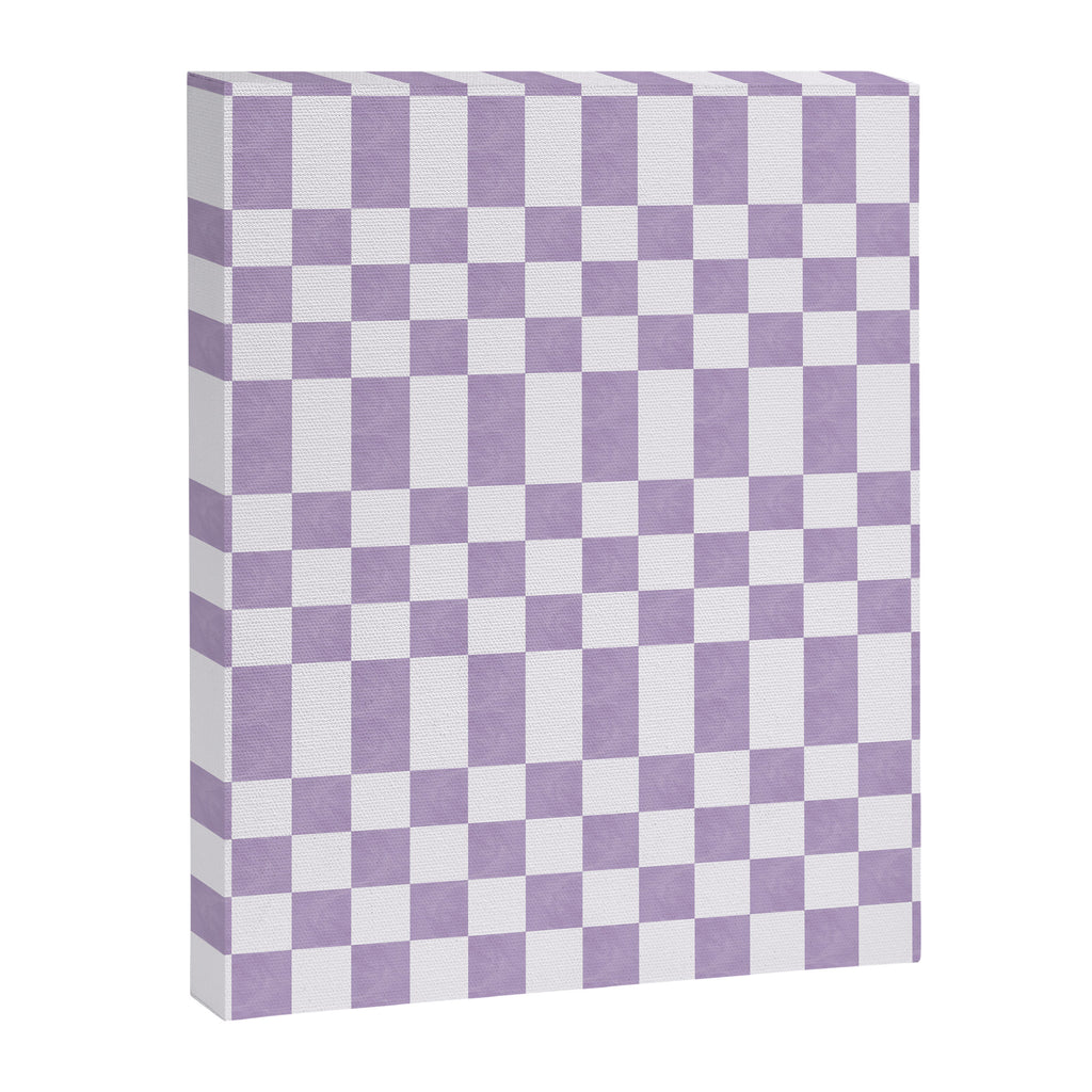 Lilac and white checkered Canvas Print Gallery Image 8