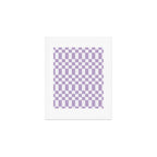 Lilac and white checkered Art Print Gallery Image 1