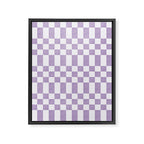 Lilac and white checkered Framed Canvas Print Gallery Image 8