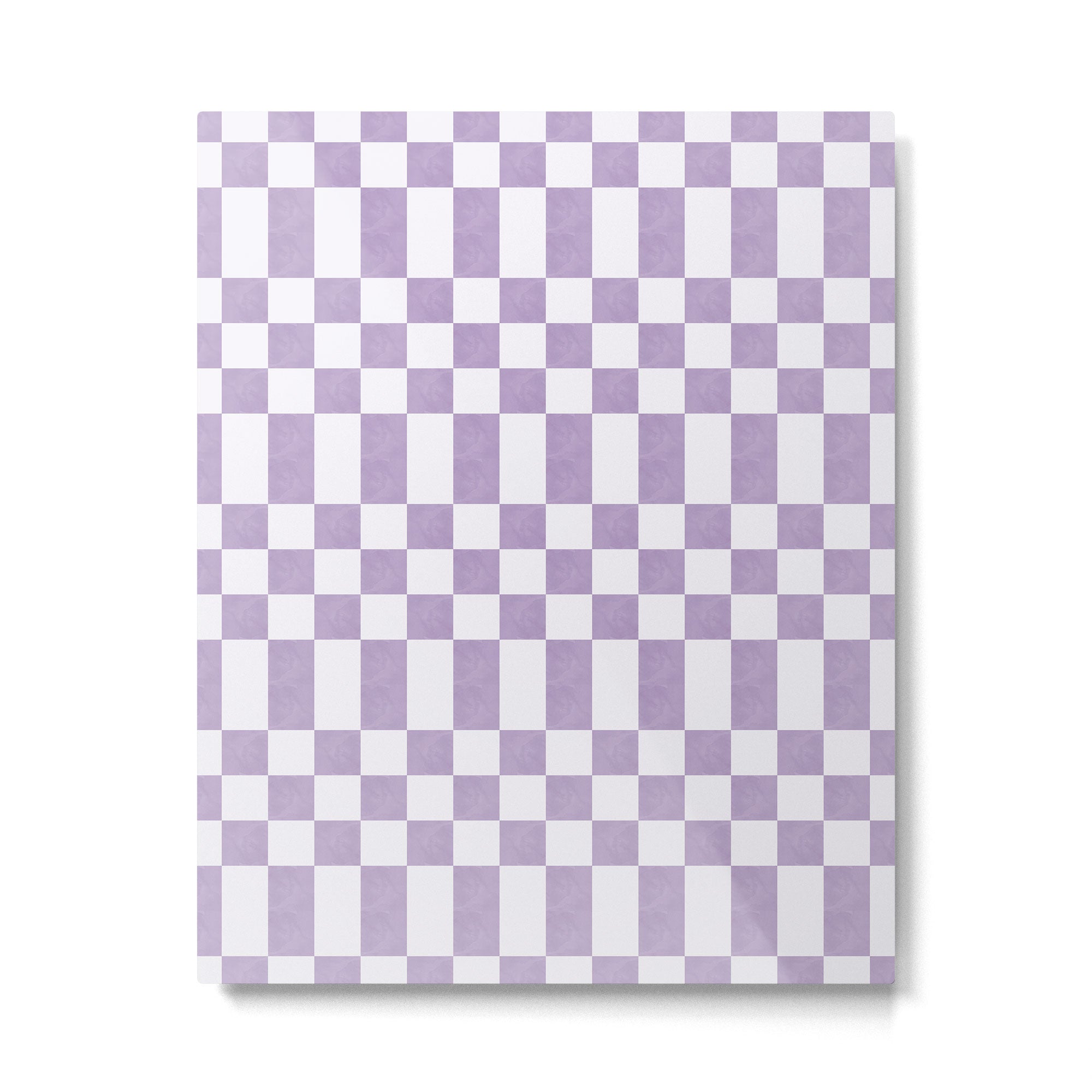 Lilac and white checkered Metal Print Gallery Image 6