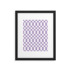 Lilac and white checkered Framed Art Print Gallery Image 6
