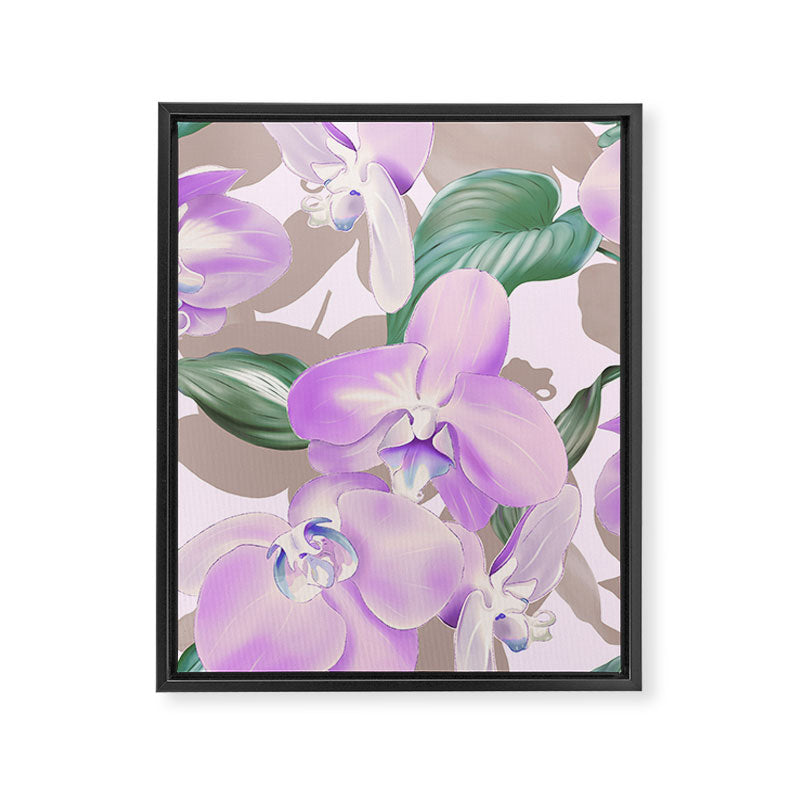 Lovely lilac exotic flowers L Framed Canvas Print Gallery Image 8