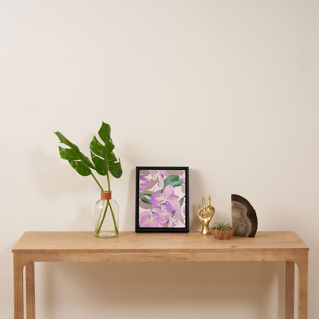 Lovely lilac exotic flowers L Framed Canvas Print Gallery Image 4