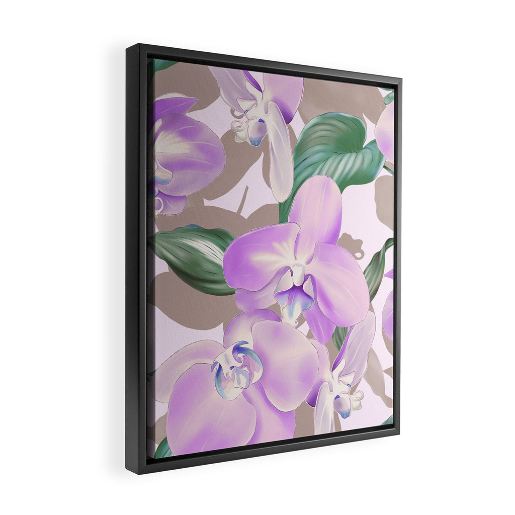 Lovely lilac exotic flowers L Framed Canvas Print Gallery Image 2