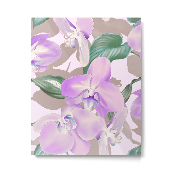 Lovely lilac exotic flowers L Metal Print Gallery Image 1