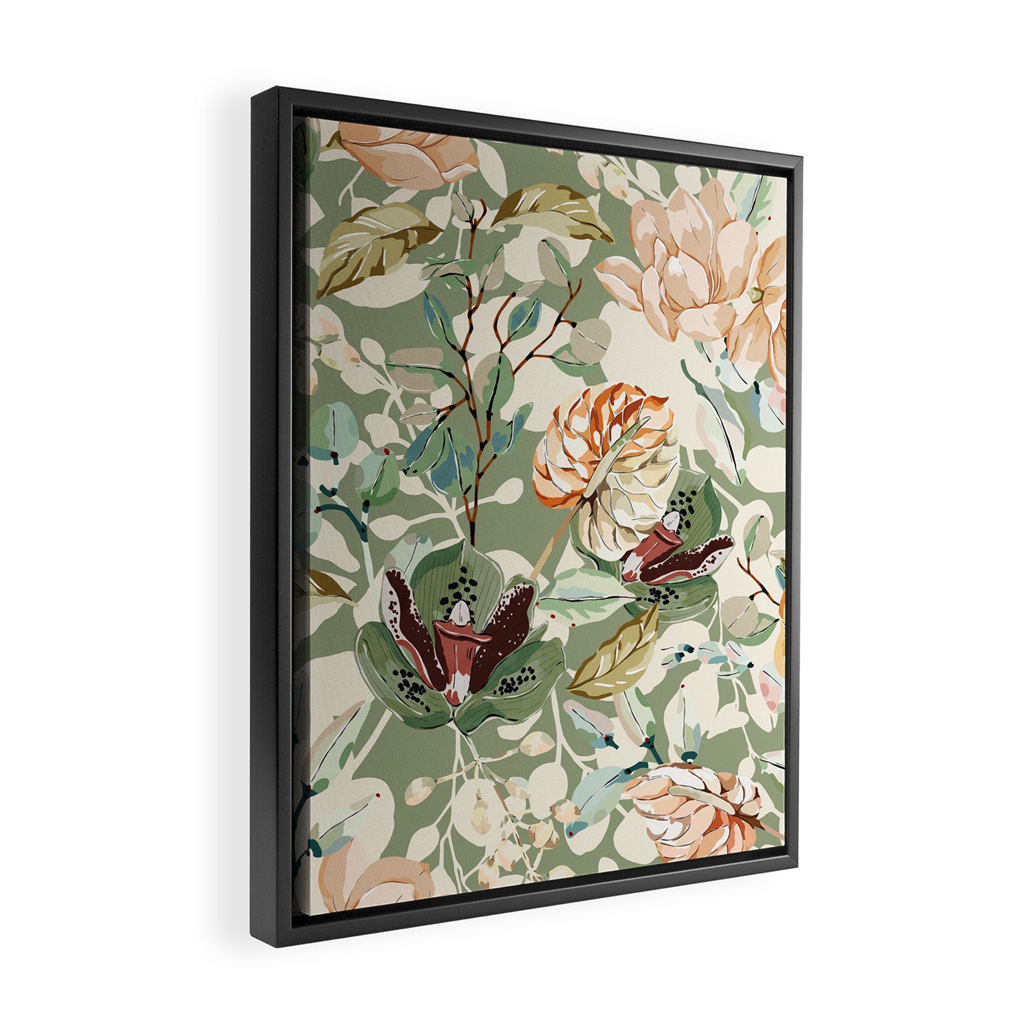 Lush colorful exotic garden B Framed Canvas Print Gallery Image 2
