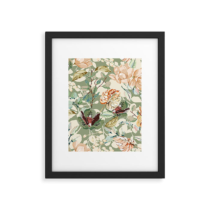 Lush colorful exotic garden B Framed Art Print Gallery Image 1
