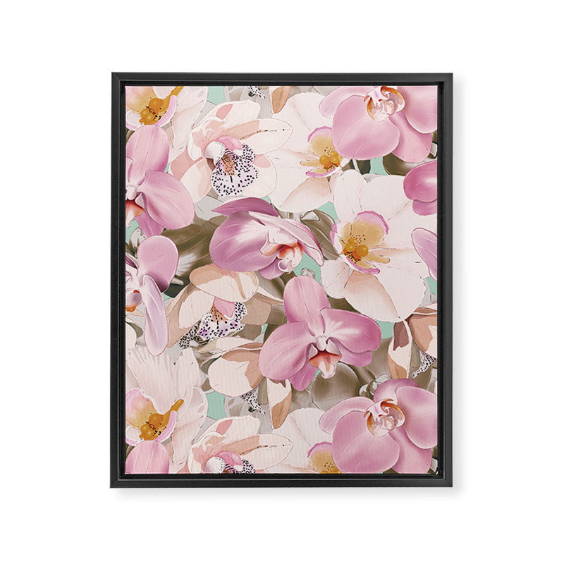 Lush Pink Tropical Flowers I Framed Canvas Print Gallery Image 8