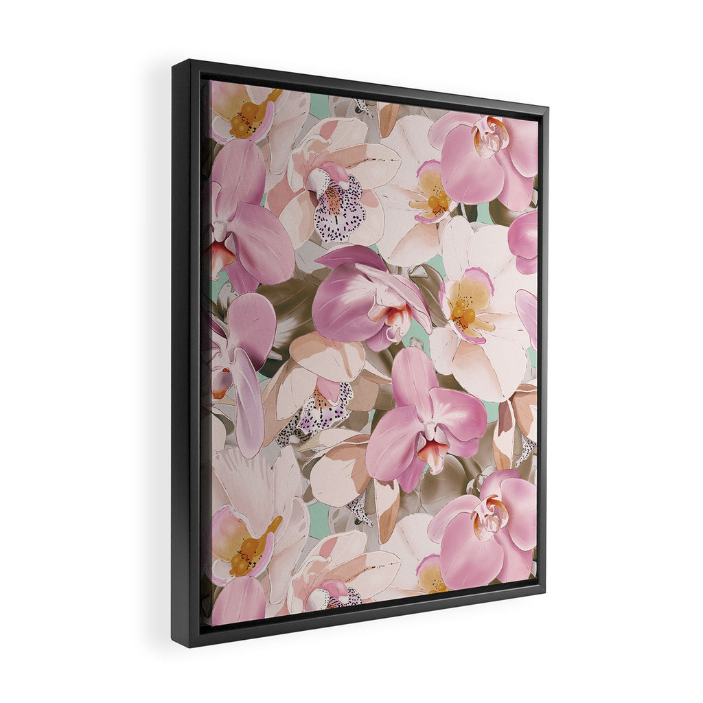 Lush Pink Tropical Flowers I Framed Canvas Print Gallery Image 2