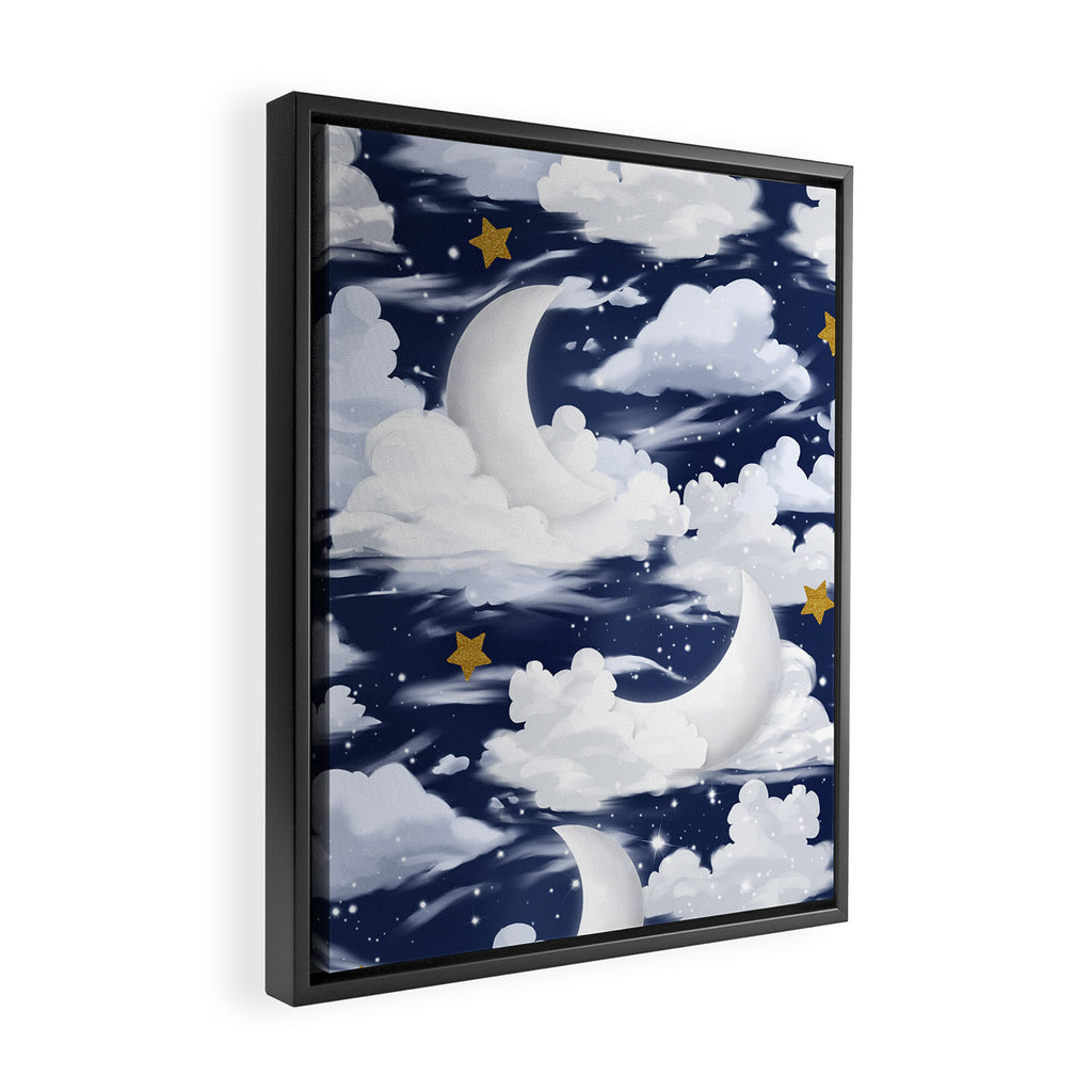 Magical Moon and Stars Framed Canvas Print Gallery Image 2