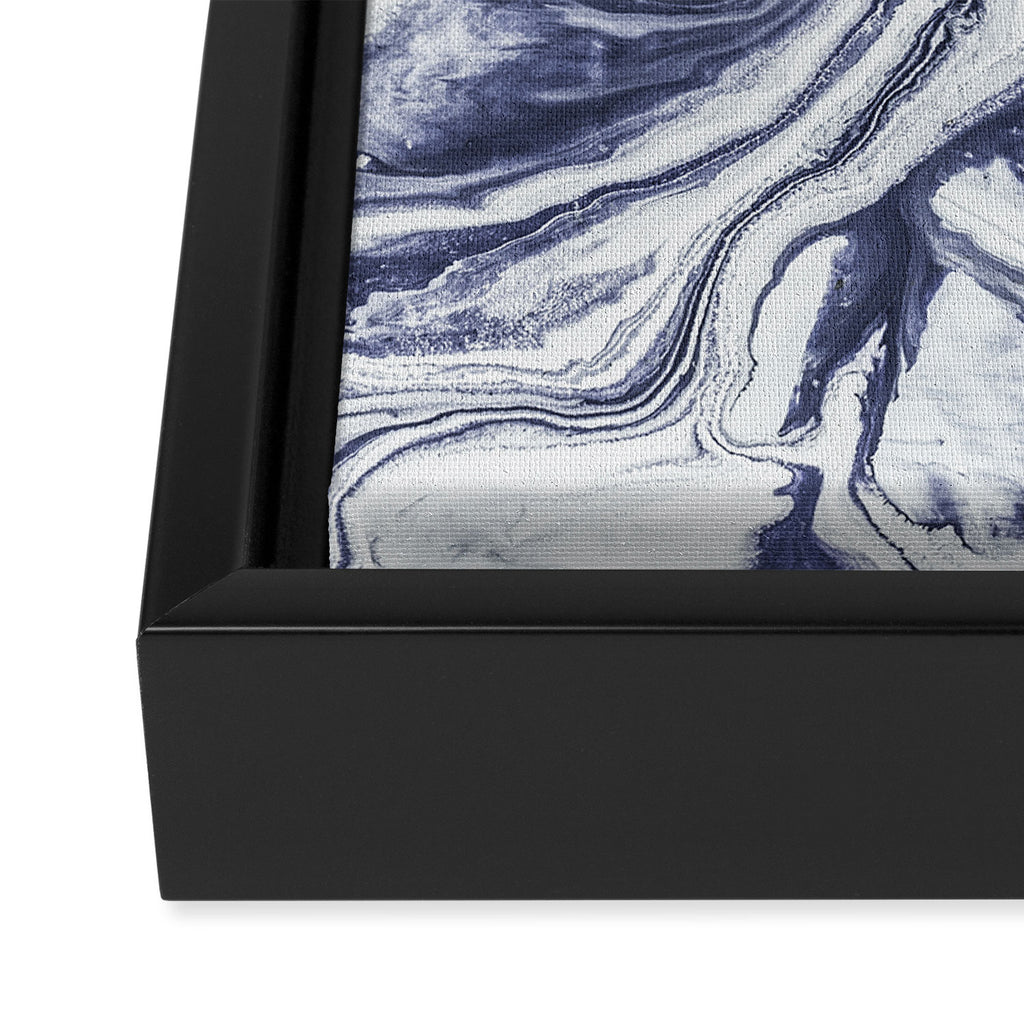 Marble indigo Framed Canvas Print Gallery Image 3