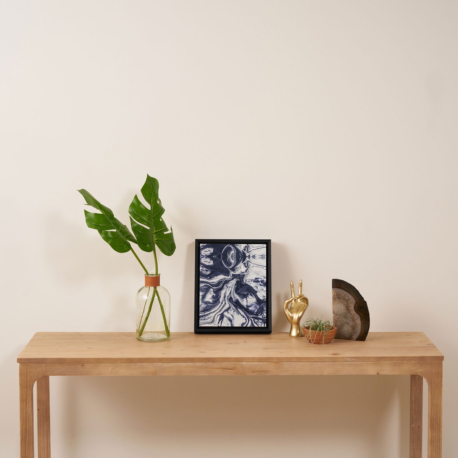 Marble indigo Framed Canvas Print Gallery Image 4