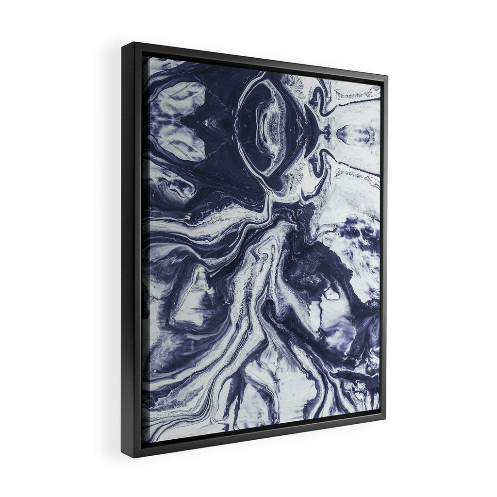 Marble indigo Framed Canvas Print Gallery Image 2